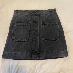 Free People super high rise black jean skirt, size 24